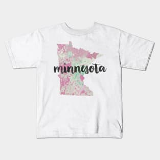 minnesota - calligraphy and abstract state outline Kids T-Shirt